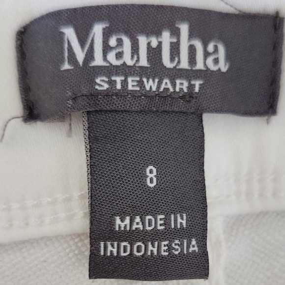 Martha Stewart Women's Jeans Size 8 White Knit Denim Ankle Pull On Elastic NWOT - Picture 13 of 16